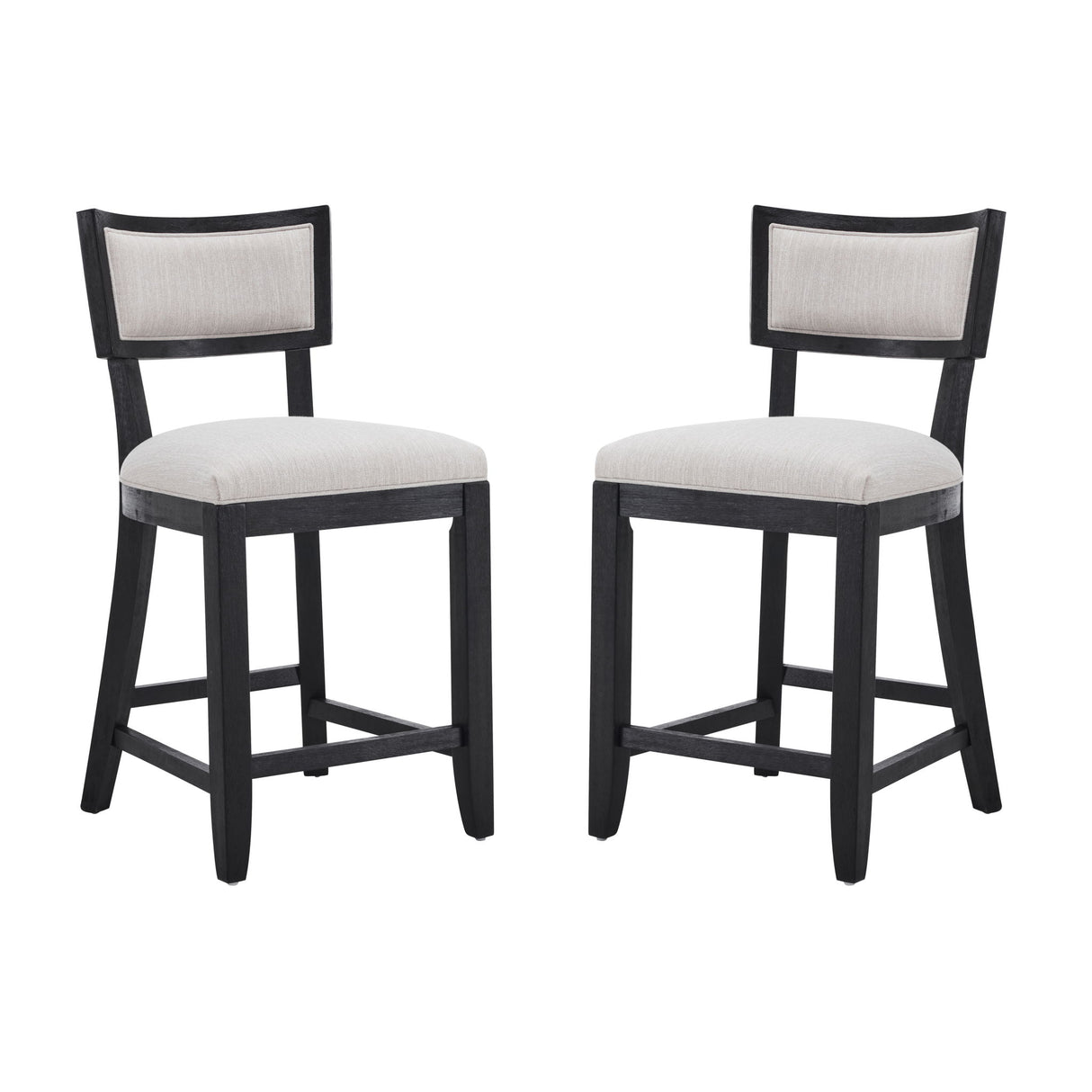 Upholstered Counter Height Bar Stools With Comfy Back (Set of 2)