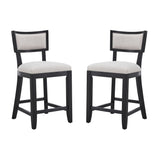 Upholstered Counter Height Bar Stools With Comfy Back (Set of 2)