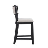 Upholstered Counter Height Bar Stools With Comfy Back (Set of 2)