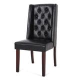 Sophisticated Tufted Dining Chair With High Back Design