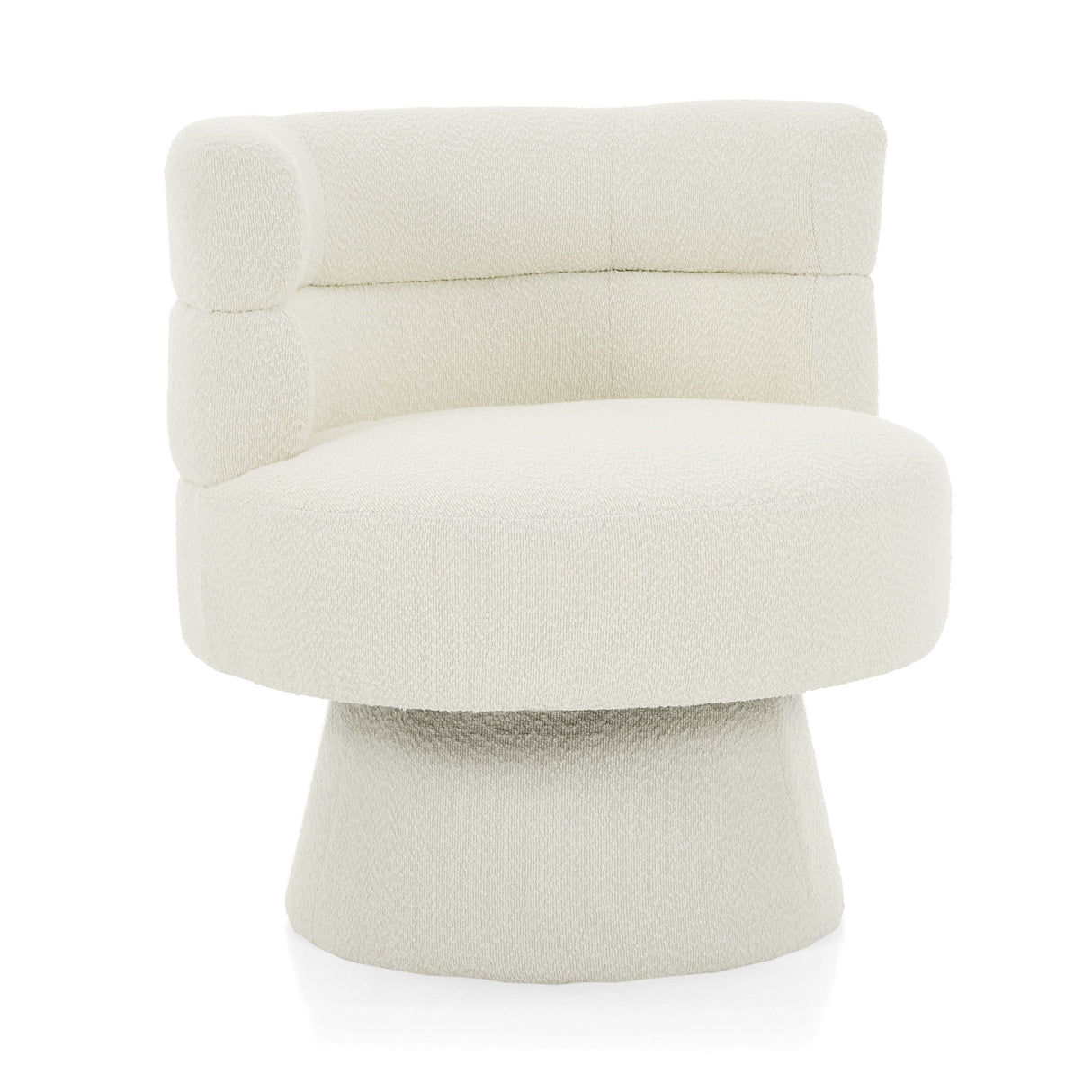 Swivel Accent Chair, 360° Rotating Design With Ergonomic Support For Living Room, Bedroom & Home Office - Cream White