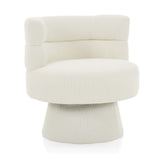 Swivel Accent Chair, 360° Rotating Design With Ergonomic Support For Living Room, Bedroom & Home Office - Cream White