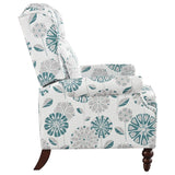 Push Back Recliner Chair Upholstered Recliner Armchair With Classic Wing Back And Solid Gourd-Shaped Legs