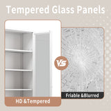 Industrial Metal Kitchen Pantry Cabinet With Adjustable Shelves - White