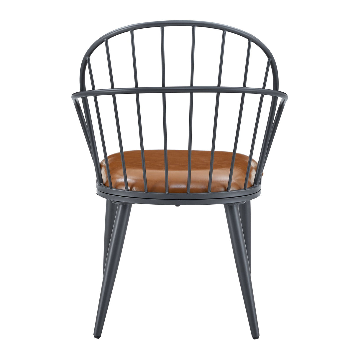 Industrial Inspired Upholstered Dining Chair Set With Metal Legs (Set of 2) - Brown