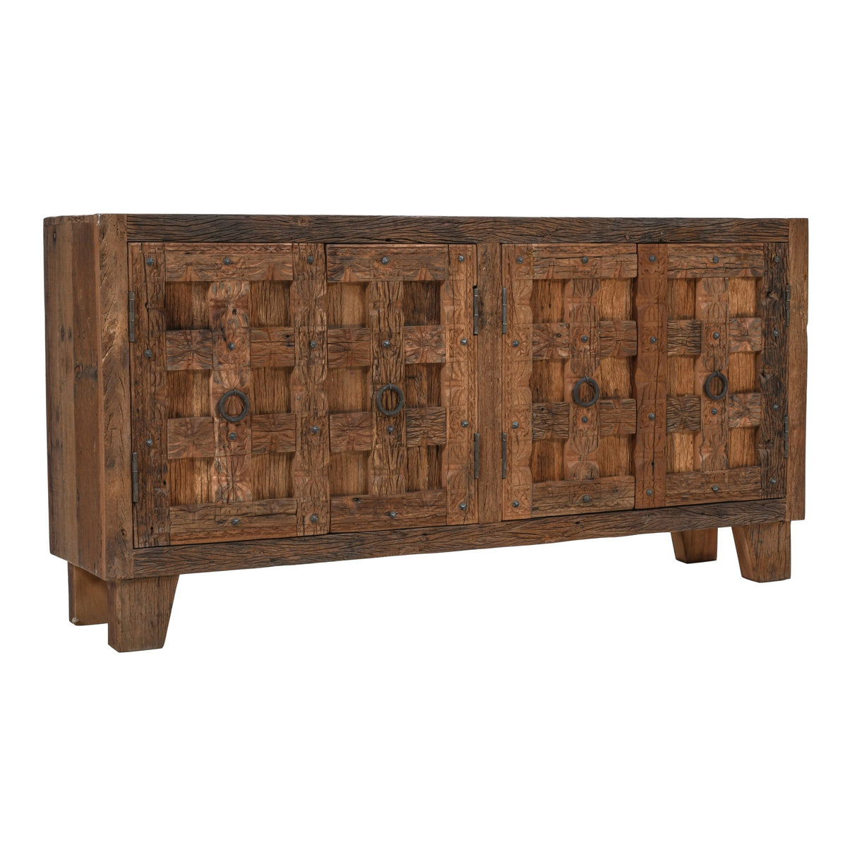 Colton - 4 Drawer Reclaimed Accent Cabinet - Dark Brown
