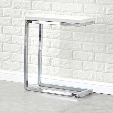Echo - Marble Top Chairside Table - White