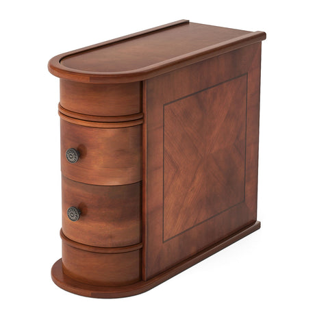 Narrow 2 Drawer End Table