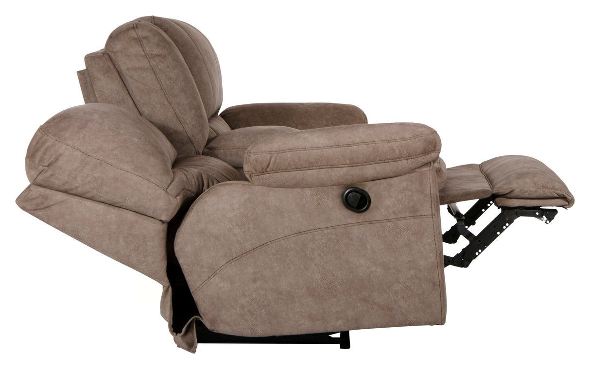 Reyes - Lay Flat Reclining Console Loveseat With Storage & Cupholders