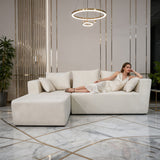 Modular Corner Sofa With Soft Linen Fabric
