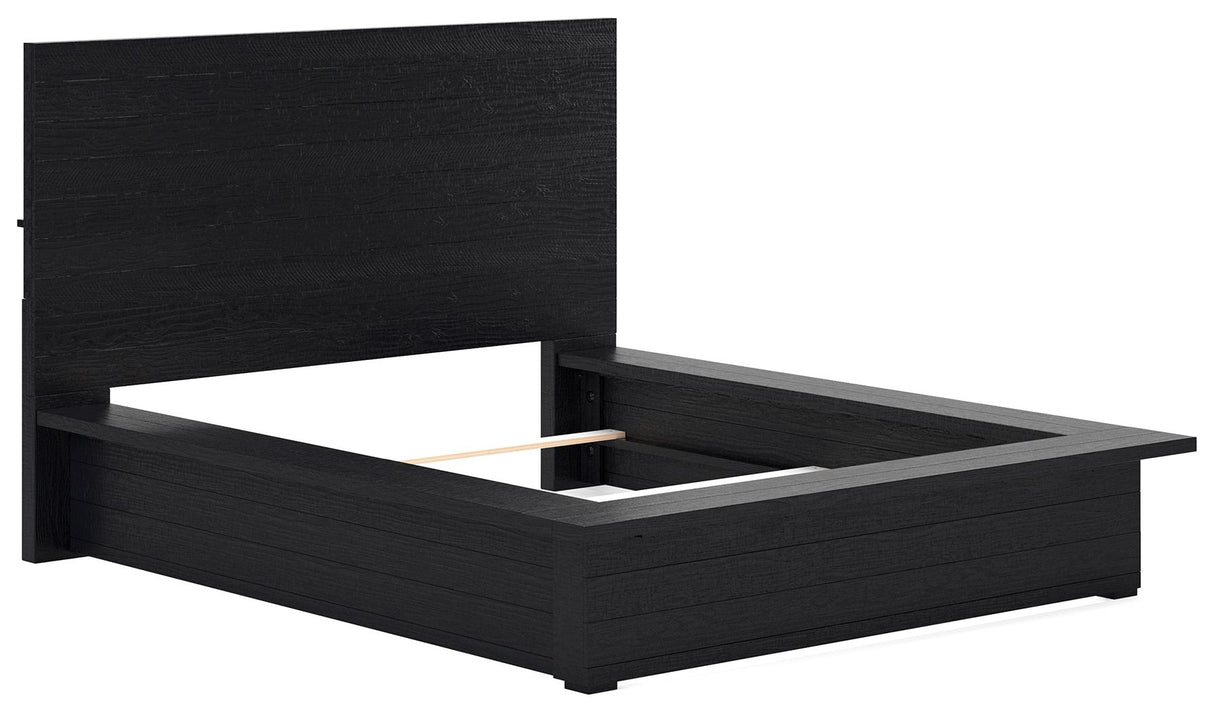 Londer - Black - Queen Panel Bed