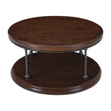 Larson - Round Cocktail Table - Distressed Brown