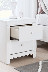 Mollviney - White - Two Drawer Night Stand