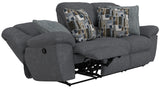 Trifecta - Sofa With 3 Recliners And Drop Down Table - Smoke