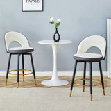 Upholstered Rotatable Bar Chair With Metal Legs For Dining Room