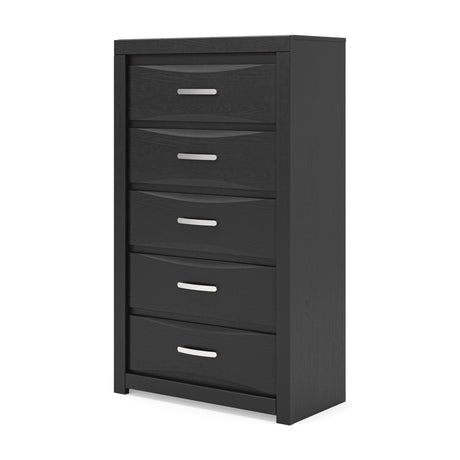 Stabotta - Five Drawer Chest - Black