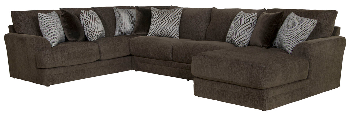 Galaxy - 3 Piece Sectional, Comfort Coil Seating And 9 Included Accent Pillows