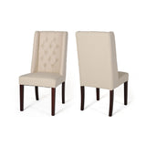 Sophisticated Tufted Dining Chair With High Back Design