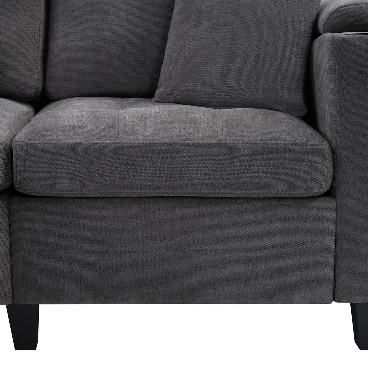 U Shaped Sectional Sofa, Corner Living Room Couch With Built In Cup Holders, Storage, USB Ports
