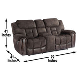 Apollo - Dual Power Console Loveseat - Black