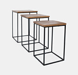 Global Archive - Brody Square Nesting Tables - Rustic Brown