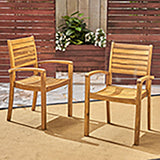 Outdoor Dining Chair, Stacking Design For Patio