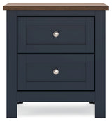 Landocken - Brown / Blue - Two Drawer Night Stand