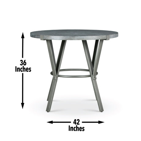 Portland - 3 Piece Dining Set With Round Counter Table - Gray