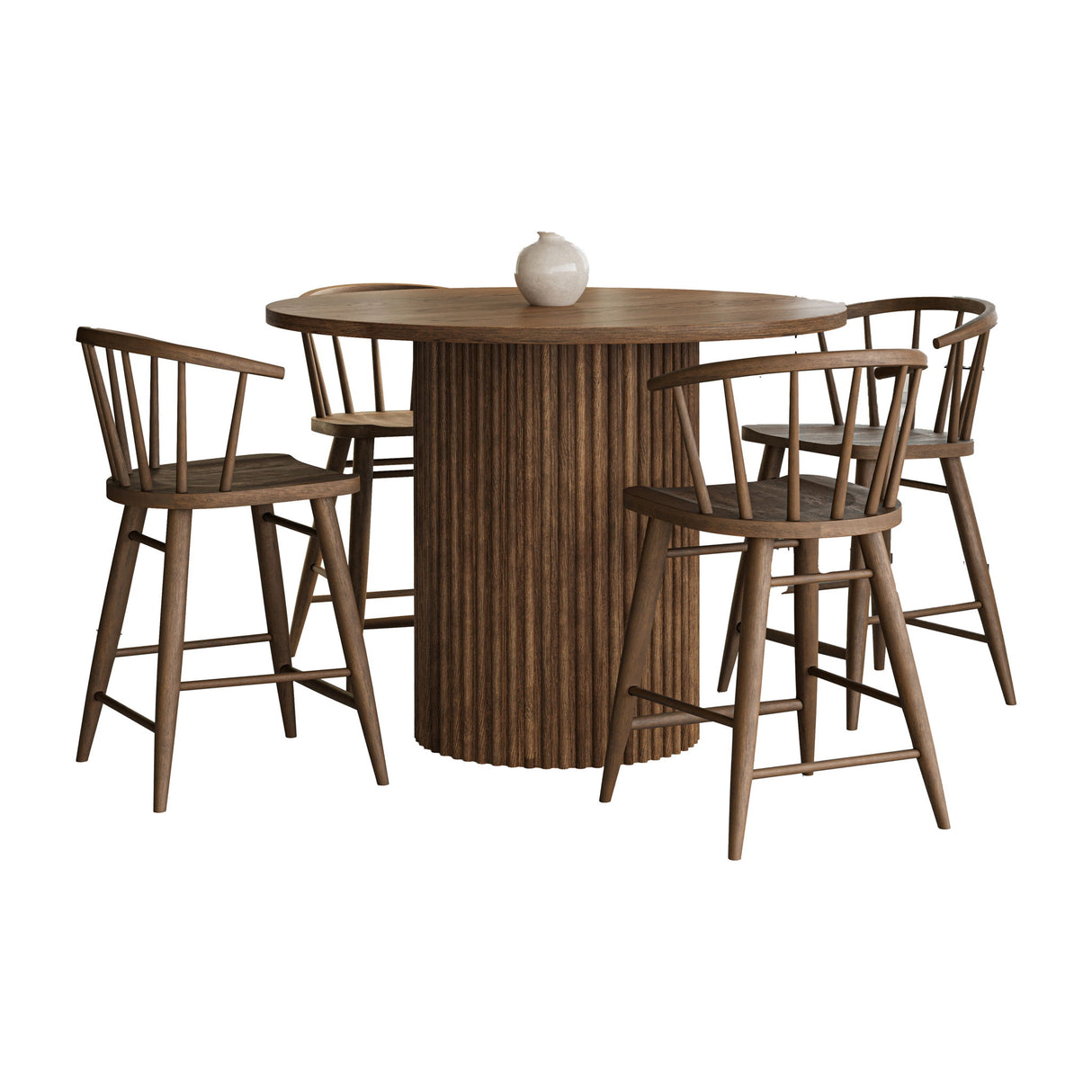 Auden - 5 Piece Counter Height Dining Set - Chestnut With Chestnut Table