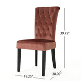 Elegant Velvet Tufted Dining Chair - Blush