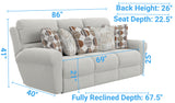 Kellen - Lay Flat Reclining Sofa - Ecru