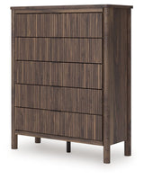 Pamytta - Brown - Five Drawer Wide Chest