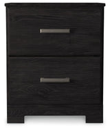 Belachime - Two Drawer Night Stand - Charcoal