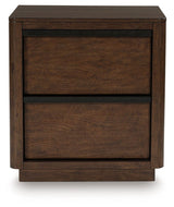 Dilenno - Dark Brown - Two Drawer Night Stand