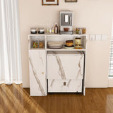 Multifunctional Folding Dining Table With Wall-Mounted Sideboard & Storage
