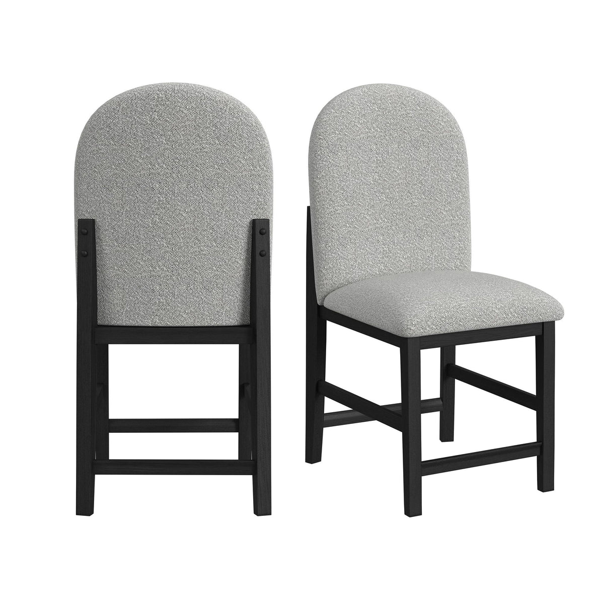 Portland - Round Back Counter Stool (Set of 2) - Black / Gray