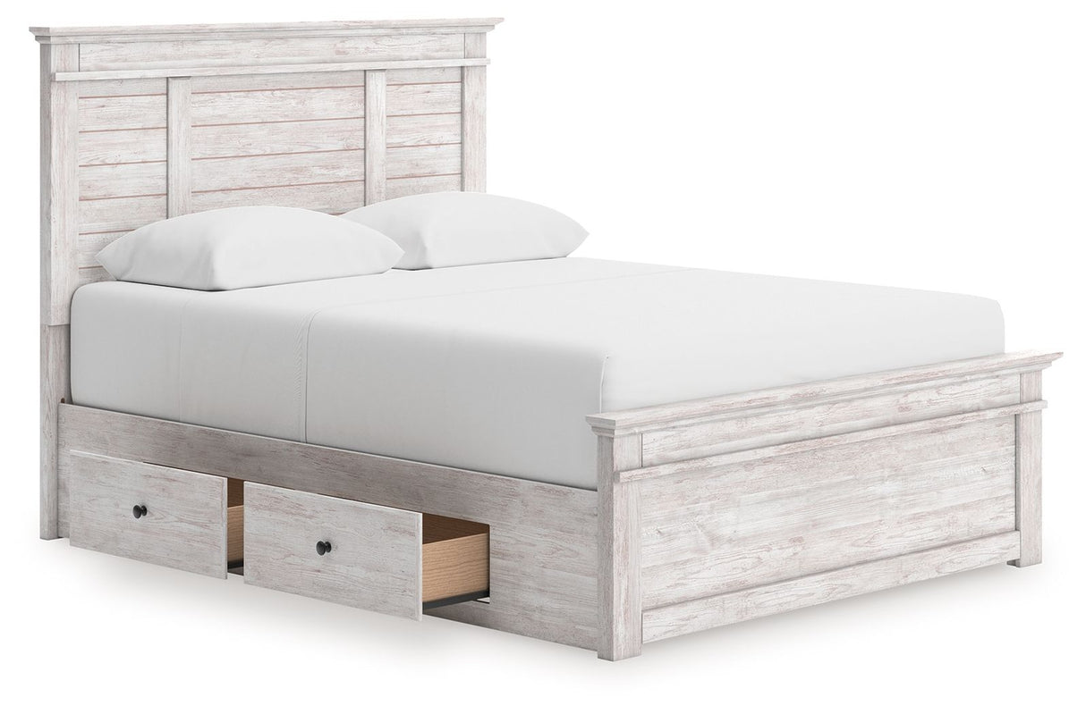 Makidern - Panel Storage Bed With Under Bed Storage Unit