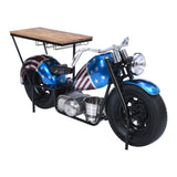 Glory Days - Roadie Vintage Motorcycle Bar Table - Vintage Red, White, And Blue