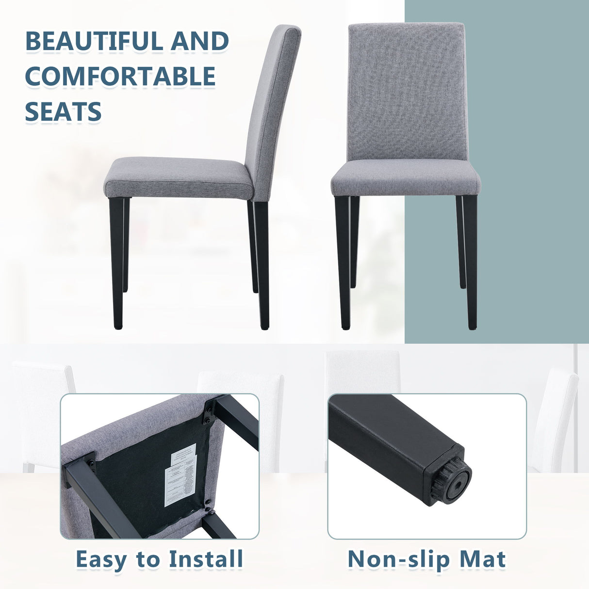 Versatile Dining Chairs With Comfortable Design And Metal Legs