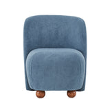 Modern Low Back Accent Upholstered Armless Living Room Chairs, Round Feet
