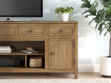 Sharlance - Light Brown - XL TV Stand With Fireplace Option