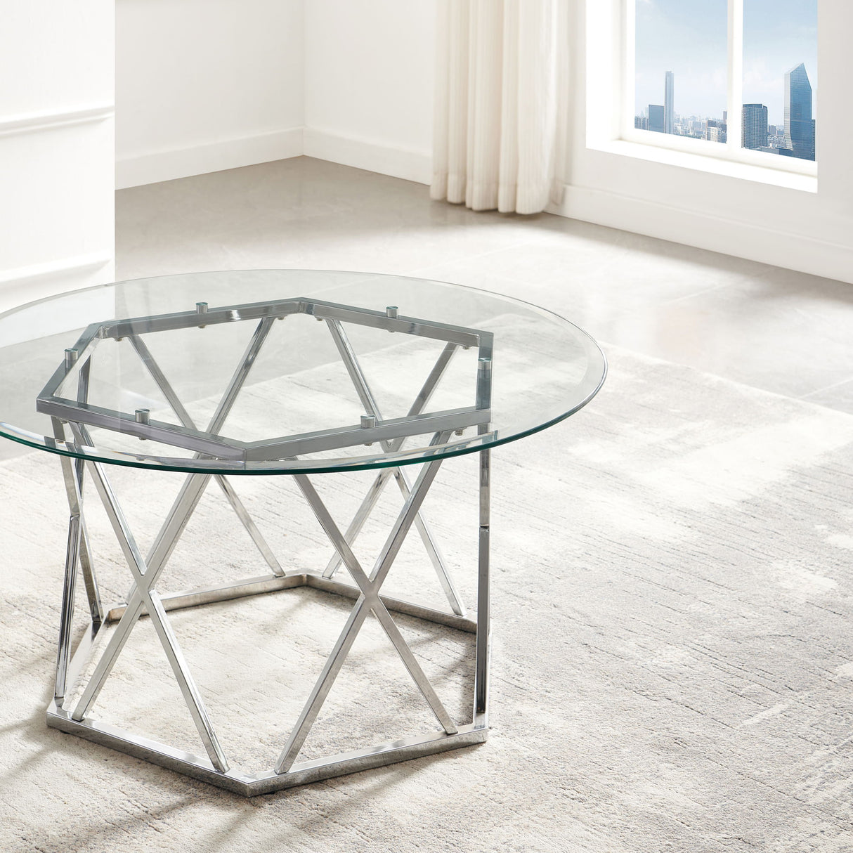 Escondido - Glass Cocktail Table - Silver