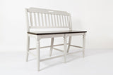 Orchard Park - Slatback Counter Bench - Soft Gray / Dark Brown