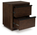 Dilenno - Dark Brown - Two Drawer Night Stand