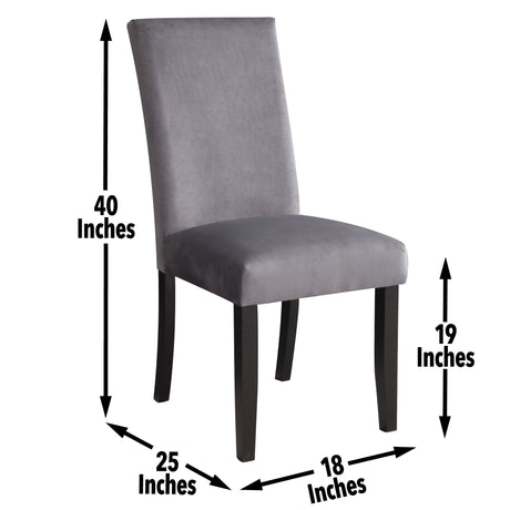 Napoli - Velvet Side Chair (Set of 2) - Gray