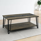 Harper - Cocktail Table With Sintered Stone Inlay - Brown