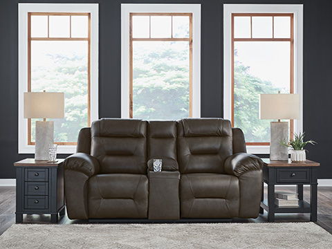 Heritage DBL Rec Loveseat w/Console Leather