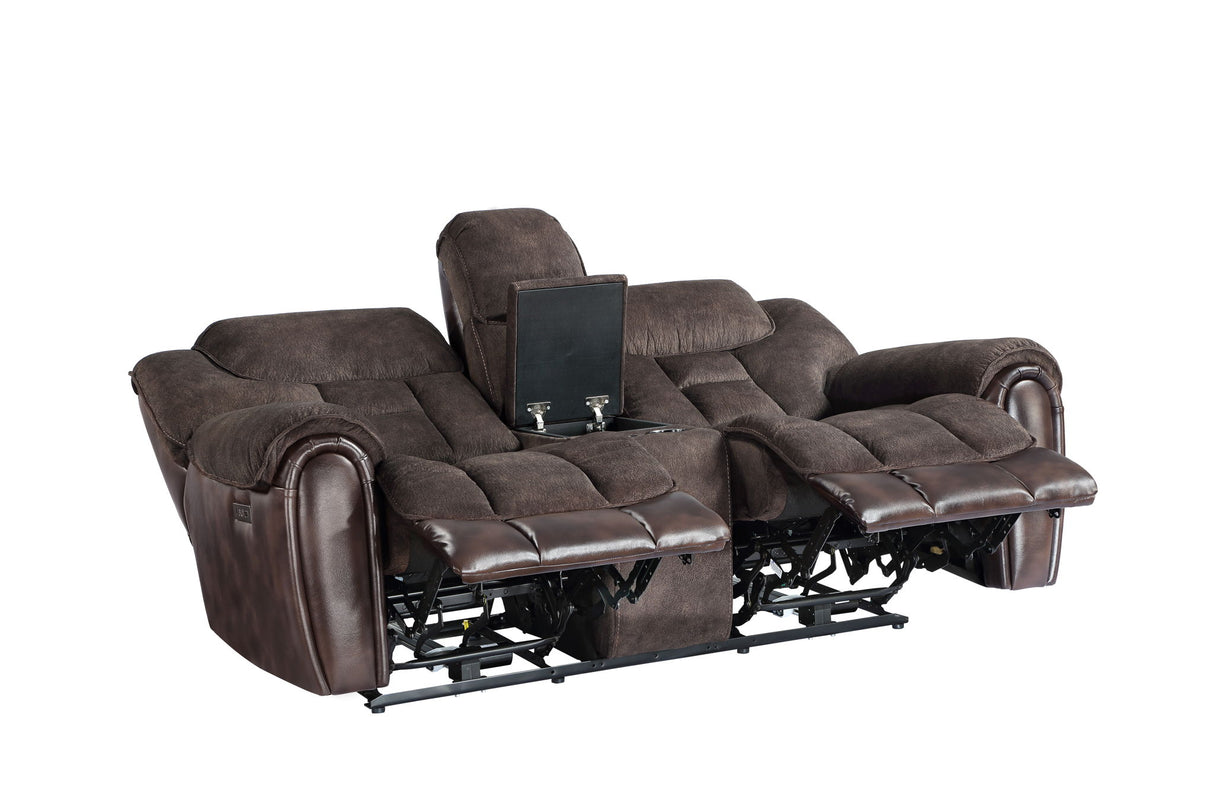 Apollo - Dual Power Console Loveseat - Black