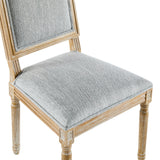French Country Style Dining Chair With Upholstered Seating And Fluted Legs