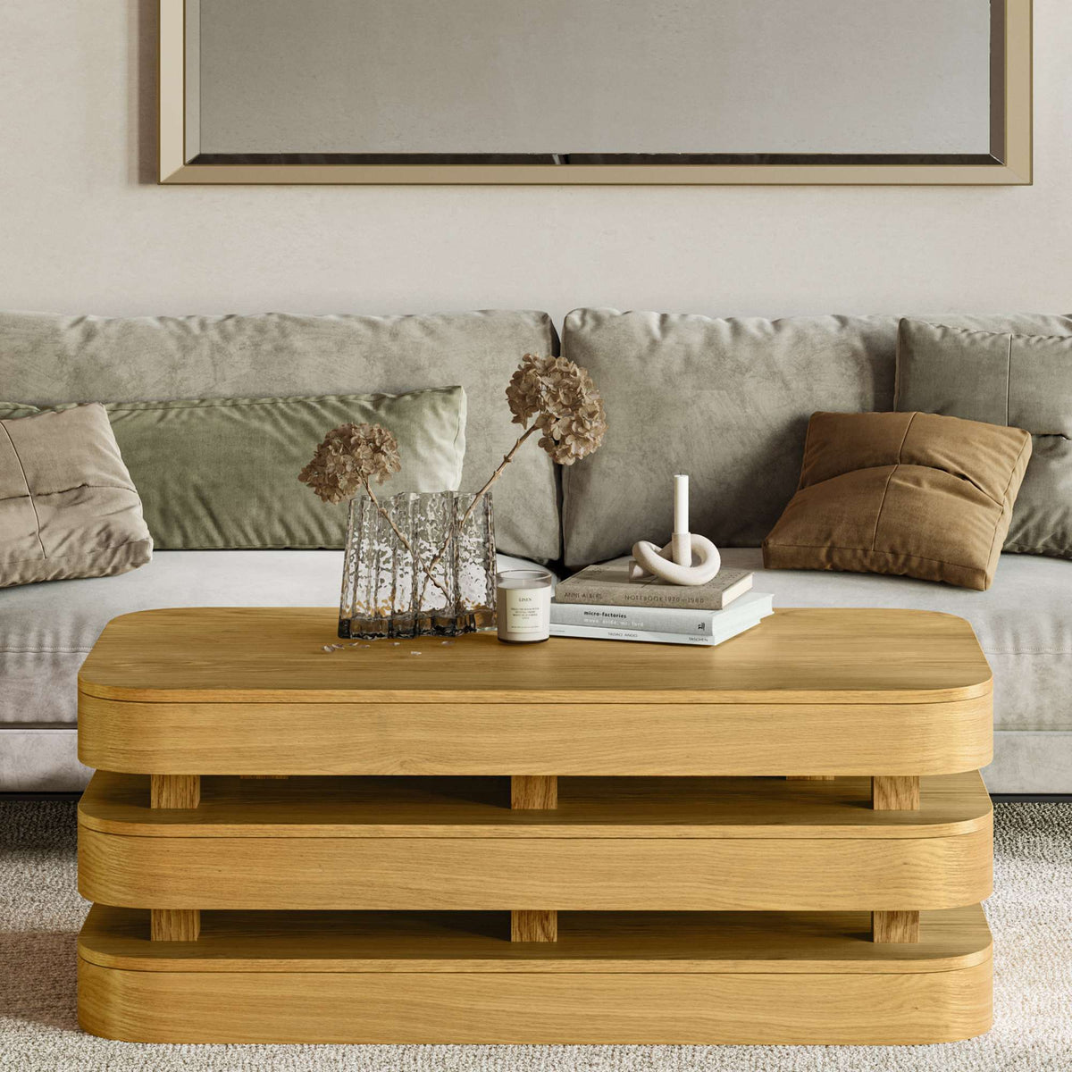 Brix Rectangular Cocktail Table w/Casters